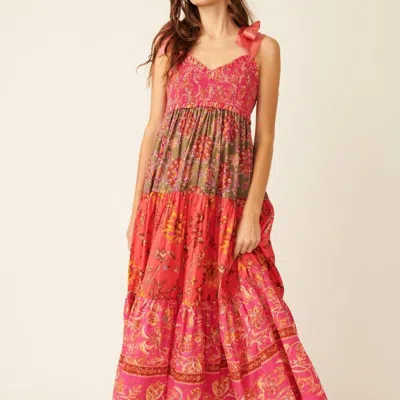 Free People Bluebell Mixed Print Cotton Maxi Dress In Red