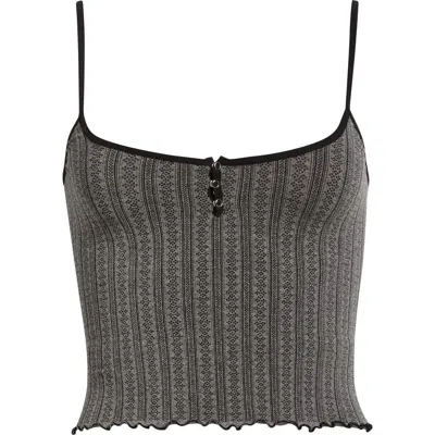 Free People Snap Into It Crop Pajama Henley Tank In Gray