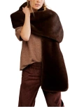 Free People Snow Angel Faux Fur Scarf In Brown