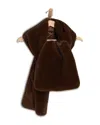 Free People Snow Angel Faux Fur Stole In Brown