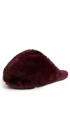 Free People Snowball Slippers Wine In Burgundy