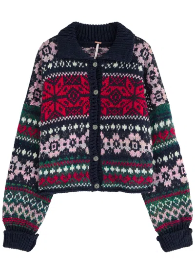 FREE PEOPLE FREE PEOPLE SNOWDRIFT FAIRISLE-INTARSIA KNITTED CARDIGAN