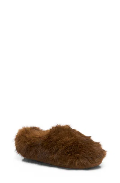 Free People Snowed In Faux Fur Slipper In Brown