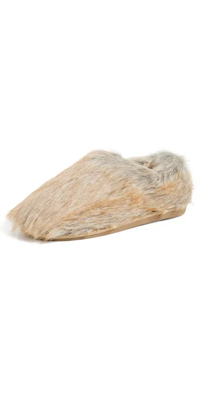 Free People Snowed In Slippers Beige Multi