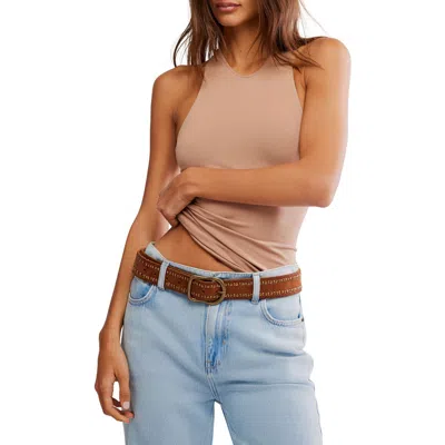 Free People So Sleek Halter Top In Brown
