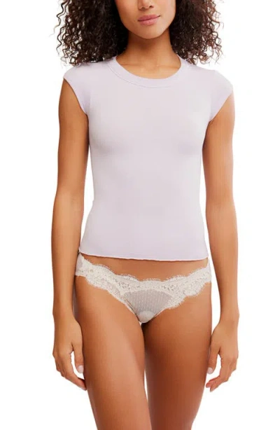 Free People So Soft Seamless Baby Tee In Lavender Ice