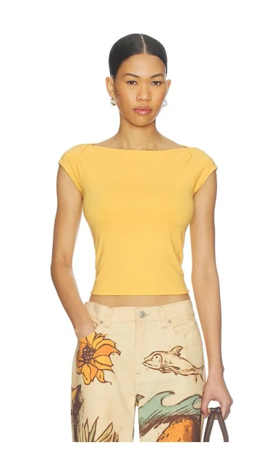 Free People So Soft Seamless Modal Tee In Yellow