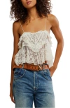 Free People Sofia Embroidered Mesh Tank Top In White