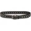 Free People Sola Studded Leather Belt In Black