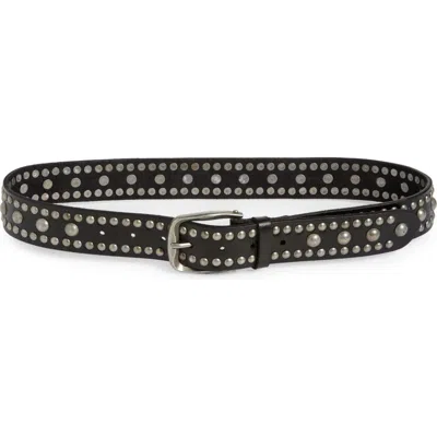 Free People Sola Studded Leather Belt In Black