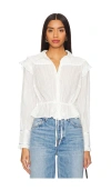 Free People Solid Daybreak Blouse In White
