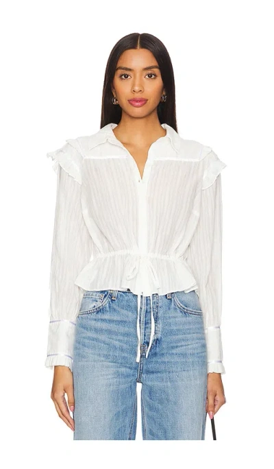 Free People Solid Daybreak Blouse In White