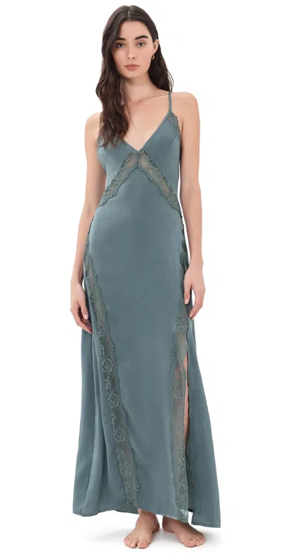Free People Some Kind Of Love Maxi Slip Storm Water In Blue