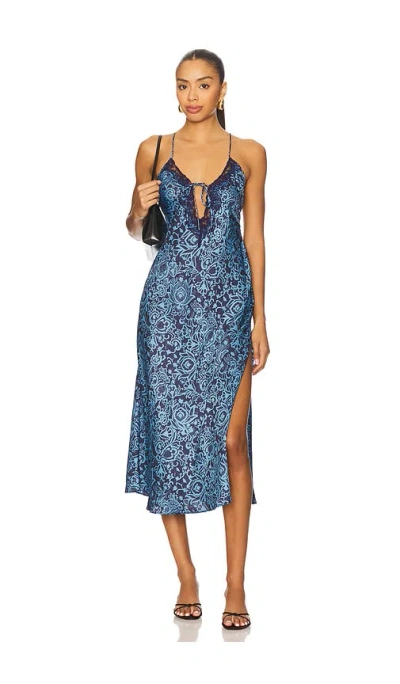 Free People Someone Like You Midi Slip Dress In Blue