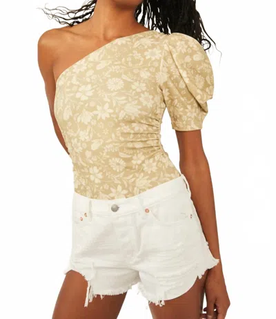 Free People Somethin Bout You Bodysuit In Cactus Combo In Neutral