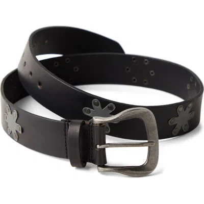 Free People Sonny Stud Leather Belt In Black