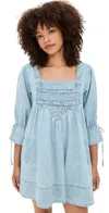 Free People Sonora Denim Mini Dress Cornflower In Blue