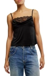 Free People Sophie Lace Trim Camisole In Black