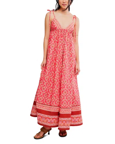 Free People Sorrento Stroll Printed Dress In Tart Berry Combo