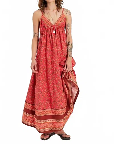 Free People Sorrento Stroll Printed Dress In Tart Berry Combo In Red