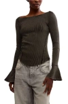 Free People Soul Sister Long Sleeve T-shirt In Black