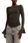 Free People Soul Sister Long Sleeve T-shirt In Black