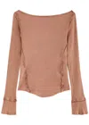Free People Soul Sister Ribbed Cotton-blend Top In Orange