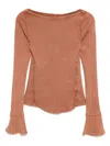 Free People Soul Sister Ribbed Cotton-blend Top In Brown