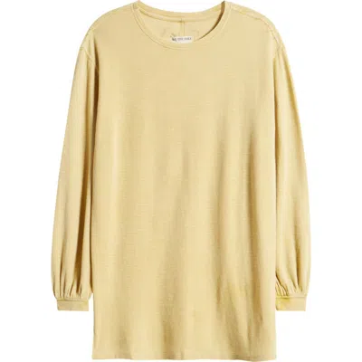 Free People Soul Song Long Sleeve Cotton Blend Top In Citronelle