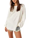 Free People Soul Song Long Sleeve Tee In White In White
