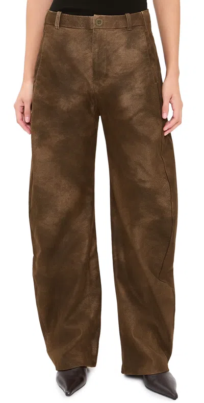 Free People Spotlight Faux Leather Trousers Chocolate Brown