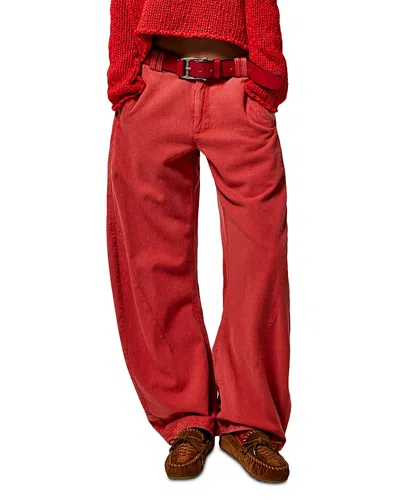 Free People Spotlight Washed High Rise Pants In Red