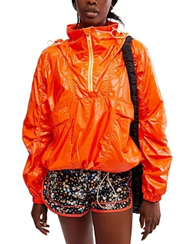 Free People Spring Showers Raincoat In Orange