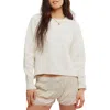Free People Spring Street Cotton Crewneck Sweater In Neutral