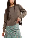 Free People Spring Street Cotton Crewneck Sweater In Brown