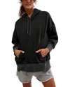 Free People Sprint To The Finish Oversize Cotton Blend Hoodie In Black