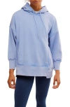 Free People Sprint To The Finish Oversize Cotton Blend Hoodie In Blueberry