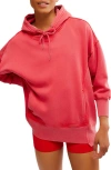 Free People Sprint To The Finish Oversize Cotton Blend Hoodie In Winter Berry