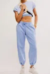 Free People Sprint To The Finish Seamed Sweatpants In Blue