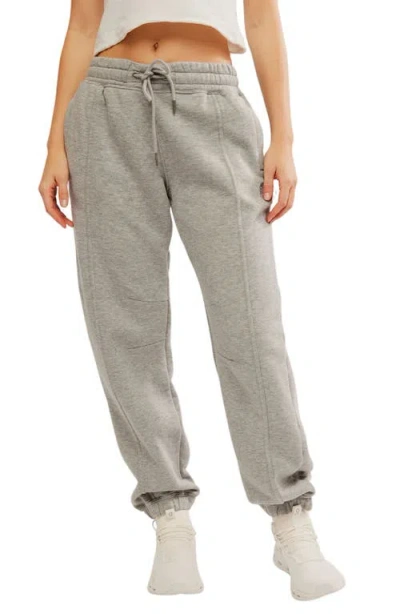 Free People Sprint To The Finish Seamed Sweatpants In Heather Grey
