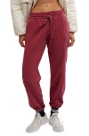Free People Sprint To The Finish Seamed Sweatpants In Sour Cherry