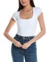 Free People Clean Lines Square Neck Baby T-shirt In White