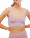 Free People Square Neck Sports Bra In Vanilla Fig In Pink