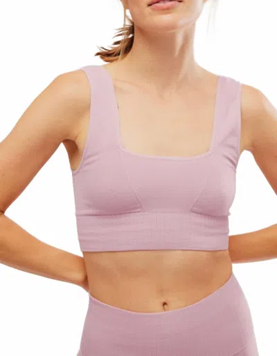 Free People Square Neck Sports Bra In Vanilla Fig In Pink