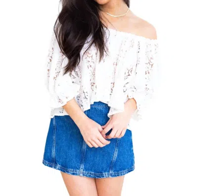 Free People Stacey Lace Top In Ivory In White