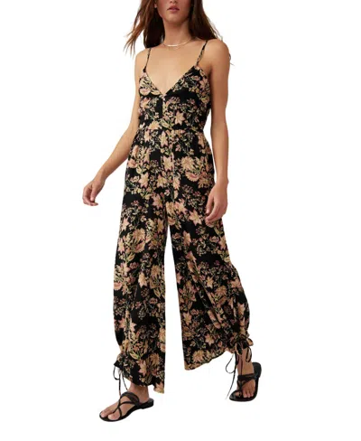 Free People Stand Out Printed One Piece In Black Combo