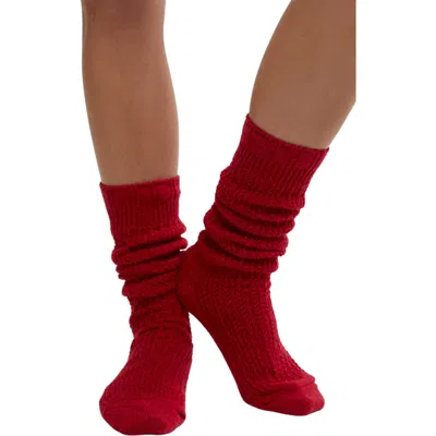 Free People Staple Slouch Socks In Poppy