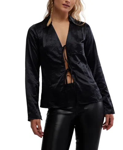 Free People Star Eyes Top In Black