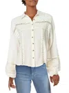 Free People Star Print Button Down Top In Ivory In Multi