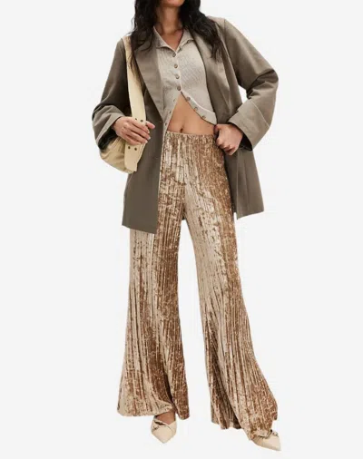 Free People Star Sign Velvet Pants In Champagne In White